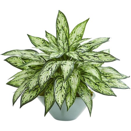 DARE2DECOR Silver Queen Artificial Plant in Green Vase DA2623477